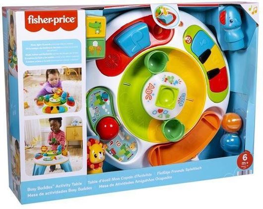 Βρεφικό Παιχνίδι Δραστηριοτήτων Fisher Price Τραπεζάκι Δραστηριοτήτων Busy Buddies με Ήχους για 6+ Μηνών