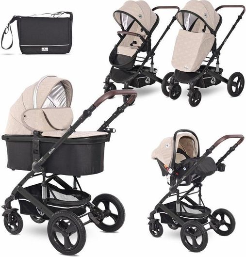 Πολυκαρότσι Μωρού Lorelli Boston String Stars 3σε1 για Νεογέννητο Μπεζ