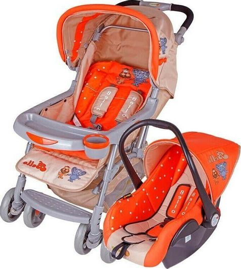 Πολυκαρότσι Μωρού Beboulino Bello 2 σε 1 για Νεογέννητο Πορτοκαλί