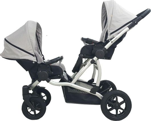 Καρότσι Διδύμων Beboulino Dream Twins για Νεογέννητο Γκρι