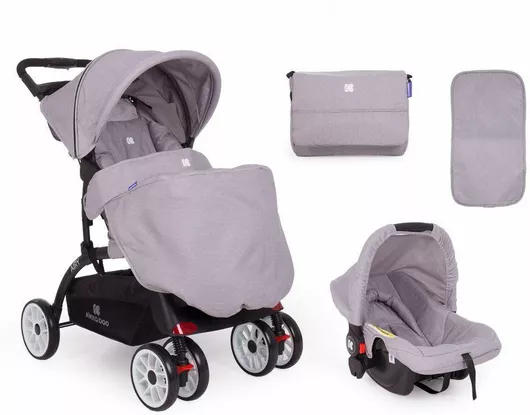 Πολυκαρότσι Μωρού Kikka Boo Airy 2 σε 1 για Νεογέννητο Γκρι