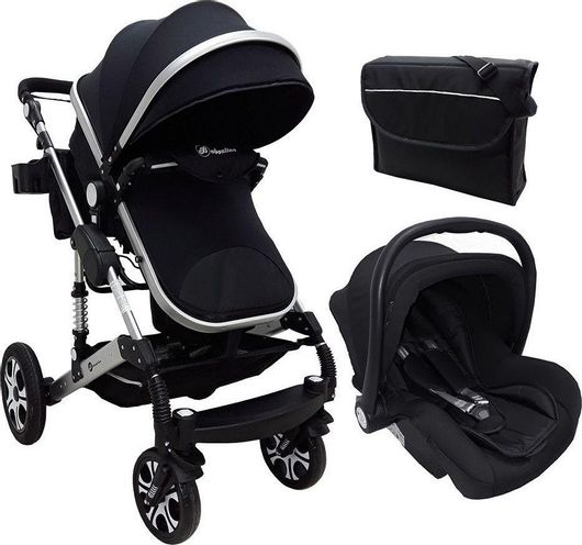 Πολυκαρότσι Μωρού Beboulino Nesna 3 σε 1 για Νεογέννητο Μαύρο