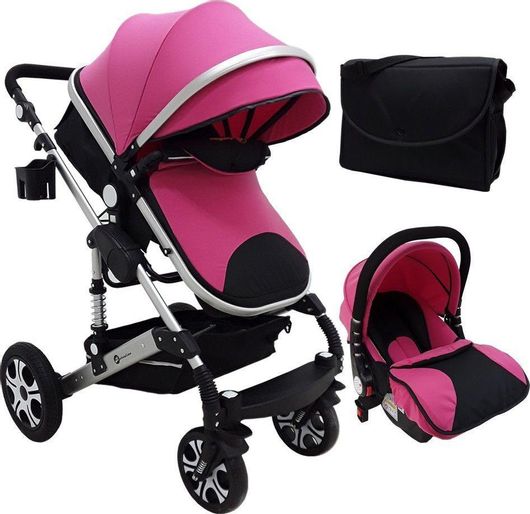 Πολυκαρότσι Μωρού Beboulino Nesna 3 σε 1 για Νεογέννητο Φούξια