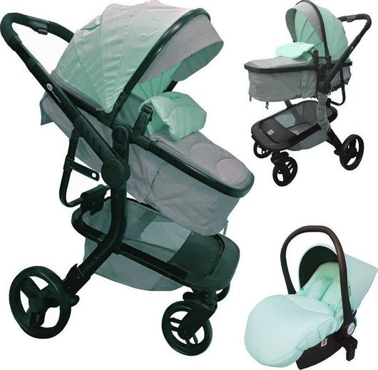 Πολυκαρότσι Μωρού Beboulino Aveiro 3 σε 1 για Νεογέννητο Τιρκουάζ