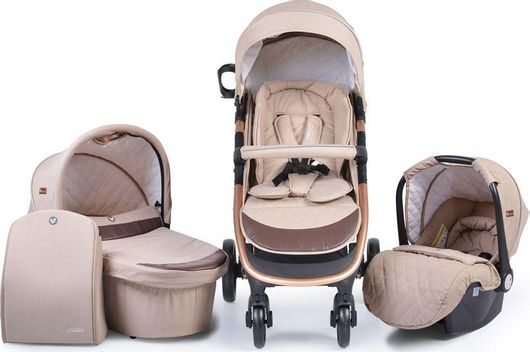 Πολυκαρότσι Μωρού Cangaroo Noble 3 σε 1 για Νεογέννητο Μπεζ