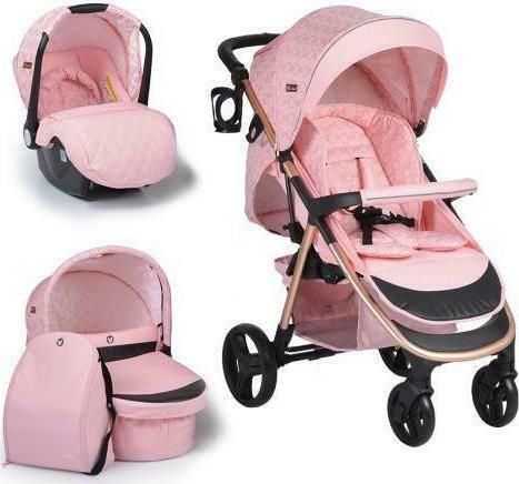 Πολυκαρότσι Μωρού Cangaroo Noble 3 σε 1 για Νεογέννητο Ροζ