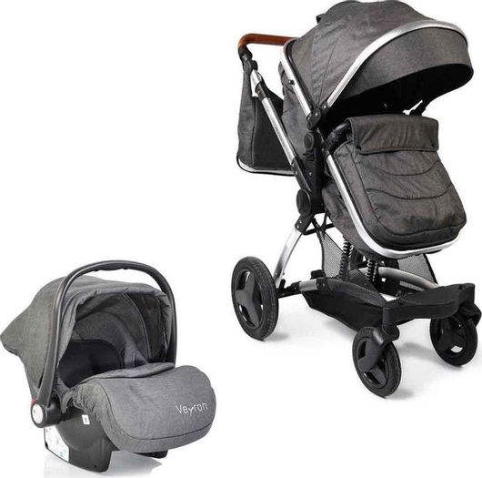 Πολυκαρότσι Μωρού Moni Veyron 3 σε 1 για Νεογέννητο Σκούρο Γκρι