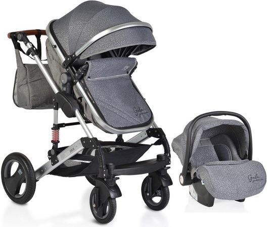 Καρότσι Μωρού Moni Gala Premium για Νεογέννητο Γκρι