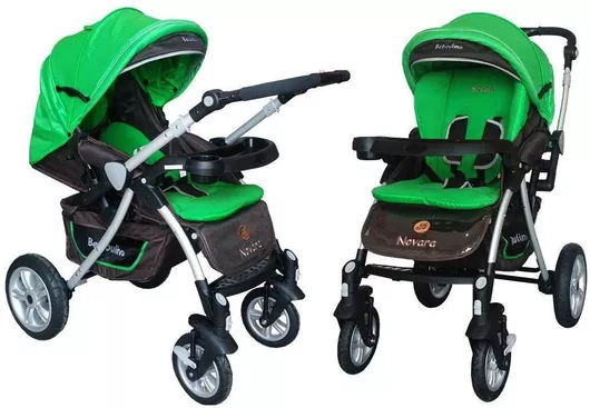 Καρότσι Μωρού Beboulino Novara για Νεογέννητο Πράσινο