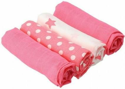 Σελτεδάκια Μωρού New Baby Softy Σετ Βαμβακερές Πάνες Αγκαλιάς 2τμχ 70x70cm Ροζ