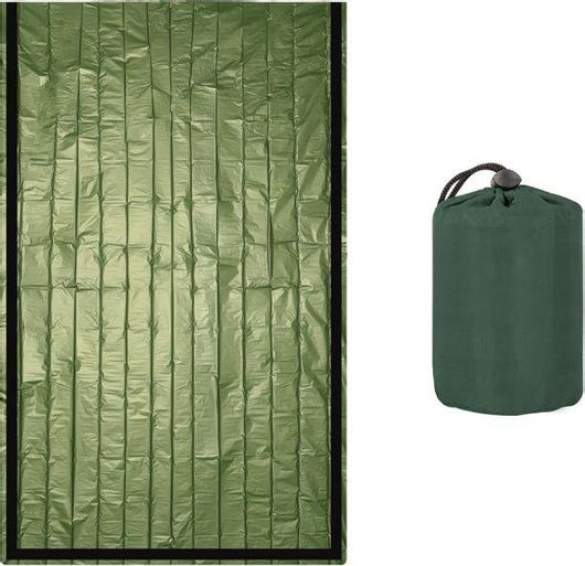 Κουβέρτα Επιβίωσης Αλουμινίου 120x120cm Πράσινο