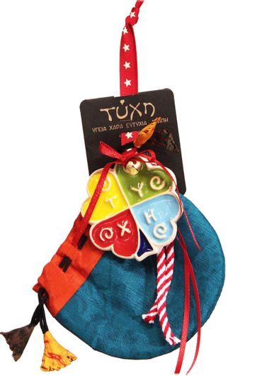 Γούρι για το Σπίτι Synchronia 2-7151009111 Κρεμαστό Τριφύλλι Κεραμικό Πολύχρωμο