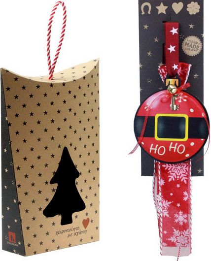 Γούρι για το Σπίτι Synchronia 2-7151009151 Κρεμαστό Ξύλο 30x30cm Κόκκινο