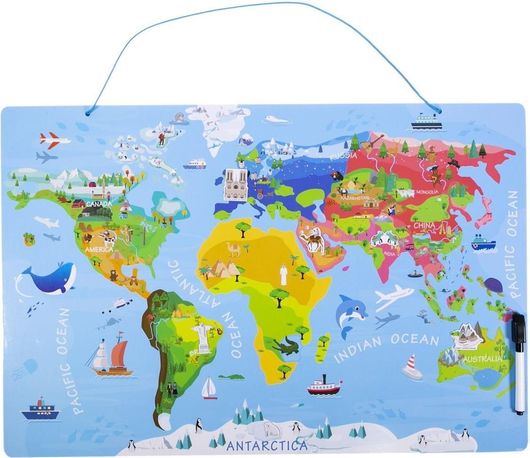 Πίνακας Παιχνιδι Boom Παγκοσμιος Χαρτης Μαγνητικός για 3+ Ετών