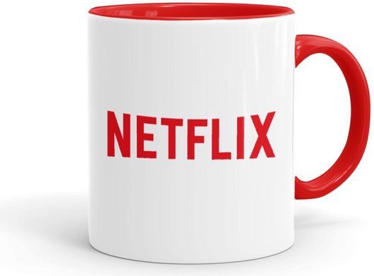 Κούπα Netflix Κεραμική 330ml Λευκό-Κόκκινο