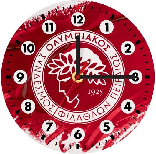 Ρολόι Τοίχου Koupakoupa Olympiacos F.C. Ξύλινο 19cm Κόκκινο