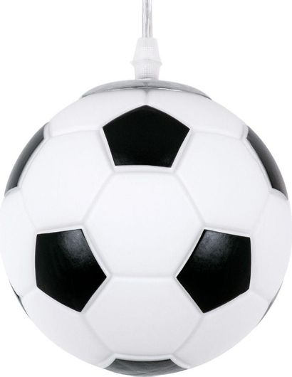 Παιδικό Φωτιστικό Κρεμαστό GloboStar Μονόφωτο από Γυαλί με Υποδοχή E27 15x18cm Μαύρο/Λευκό