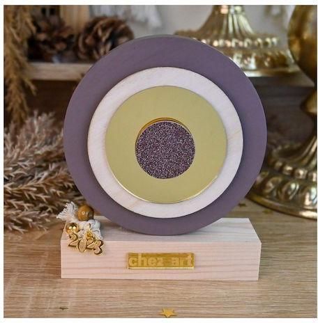 Γούρι για το Σπίτι Chez Art 23814 Επιτραπέζιο Μάτι Ξύλο 14x12cm Καφέ