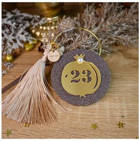 Γούρι για το Σπίτι Chez Art 23896 Κρεμαστό Ρόδι Ξύλο 9x9cm Καφέ