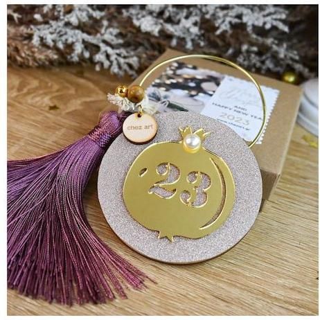 Γούρι για το Σπίτι Chez Art 24605 Κρεμαστό Ρόδι Ξύλο 9x9cm Πολύχρωμο