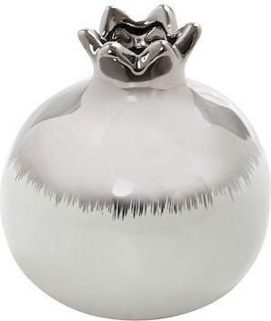 Γούρι για το Σπίτι Espiel 186956-0 Επιτραπέζιο Ρόδι Κεραμικό 12.5x11cm Ασημί