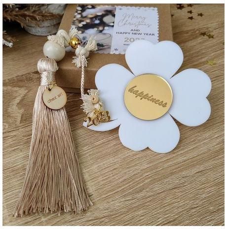 Γούρι για το Σπίτι Chez Art 24942 Επιτραπέζιο Τριφύλλι Πλεξιγκλάς 32 Λευκό