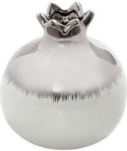 Γούρι για το Σπίτι Espiel ESP-ROD229K4 Επιτραπέζιο Ρόδι Κεραμικό 9.5x9cm Ασημί