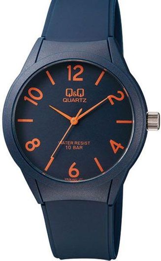Γυναικείο Ρολόι Q&Q VS50J012 Αδιάβροχο με Καουτσούκ Λουράκι Μπλε