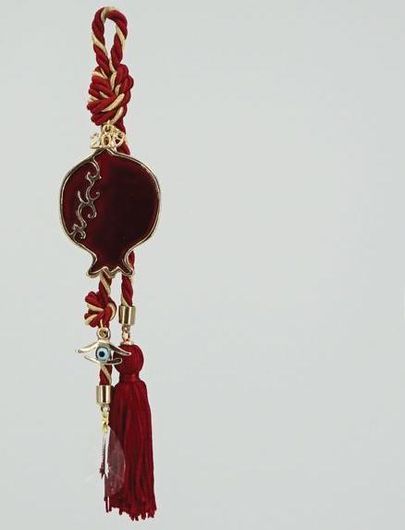 Γούρι Marhome Ρόδι με Κορδόνι 28cm Κόκκινο