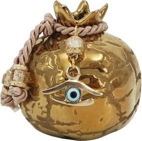 Διακοσμητικό Ρόδι MarHome Επιτραπέζιο Κεραμικό 6.5x6.5cm Χρυσό