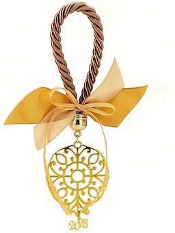 Γούρι Ρόδι Κρεμαστό Μέταλλο 22cm Χρυσό