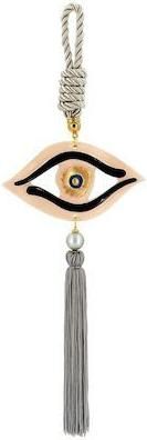 Γούρι Μάτι Κρεμαστό Κεραμικό με Σμάλτο 45cm Γκρι