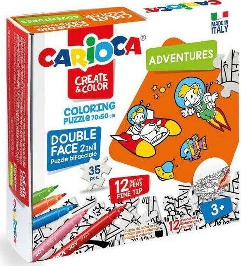 Σετ Ζωγραφικής Carioca Creat & Color Adventures Παζλ με 12 Μαρκαδόρους