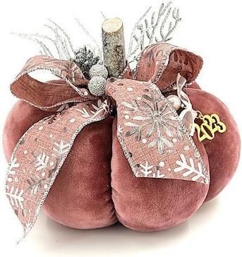 Επιτραπέζιο Διακοσμητικό Κολοκύθα Βελούδινη 9.5 cm Σάπιο Μήλο