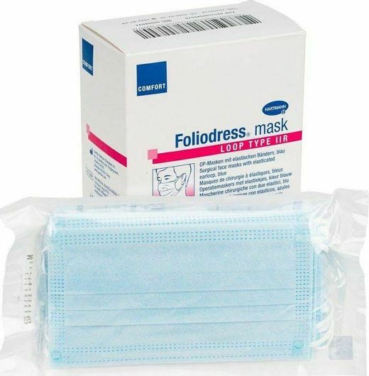Μάσκες Προστασίας Hartmann Foliodress Mask Loop Type II R 50τμχ Γαλάζιο
