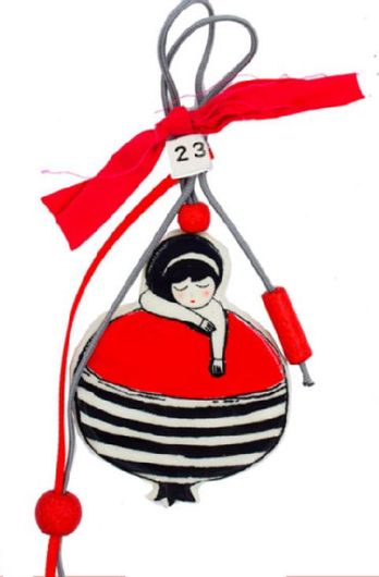 Γούρι Δανιηλίδη Ρόδι 7.5x7.5cm Κόκκινο