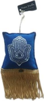 Γούρι Μαξιλαράκι Κρεμαστό Υφαντό με Κρόσι 20x10cm Χρυσό