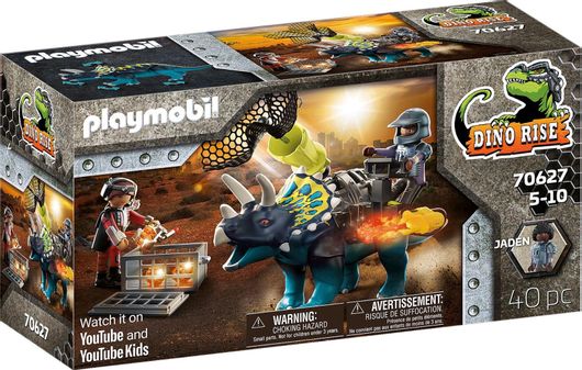 Playmobil Dino Rise Τρικεράτωψ με Πανοπλία Κανόνι & Μαχητές για 5+ Ετών #70627