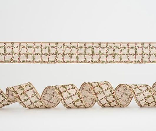 Χριστουγεννιάτικη Κορδέλα Eurolamp 600-44967 Υφασμάτινη 6.35x91cm Μπεζ