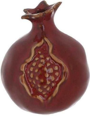 Γούρι για το Σπίτι Inart 3-70-418-002 Επιτραπέζιο Ρόδι Κεραμικό 8x8cm Κόκκινο