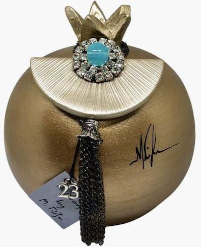 Γούρι για το Σπίτι 100-110-P251 Επιτραπέζιο Ρόδι Κεραμικό 11x11cm