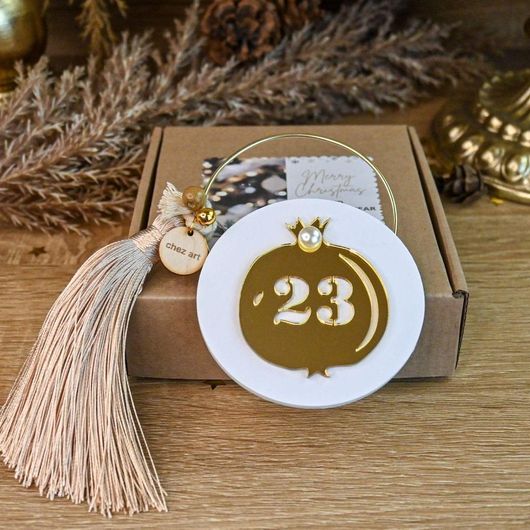 Γούρι για το Σπίτι Chez Art Κρεμαστό Luckycharm Ξύλο 9cm Λευκό