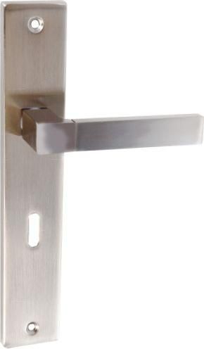 Πόμολο Μεσόπορτας Import Hellas Z-081 με Πλάκα Ζεύγος Ματ & Γυαλιστερό Νίκελ Ασημί/Χρώμιο