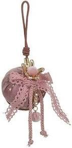 Γούρι Inart Κρεμαστό Ρόδι Υφασμάτινο 30x30cm Χρυσό / Μωβ