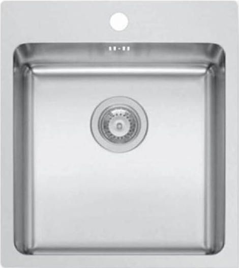 Νεροχύτης Κουζίνας Pyramis 1B Inset Ledge 101061301 Ένθετος 1B Inox Σατινέ 45x50.5cm Ασημί