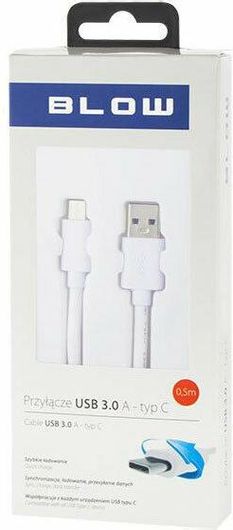 Blow Regular USB 3.0 Cable USB-C male - USB-A male Λευκό 0.5m 66-120#