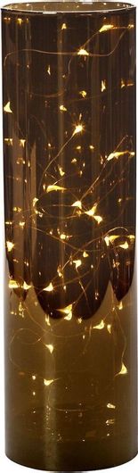 Χριστουγεννιάτικος Κύλινδρος Espiel Φωτιζόμενο LED Γυάλινο 6.5x15cm Χρυσό