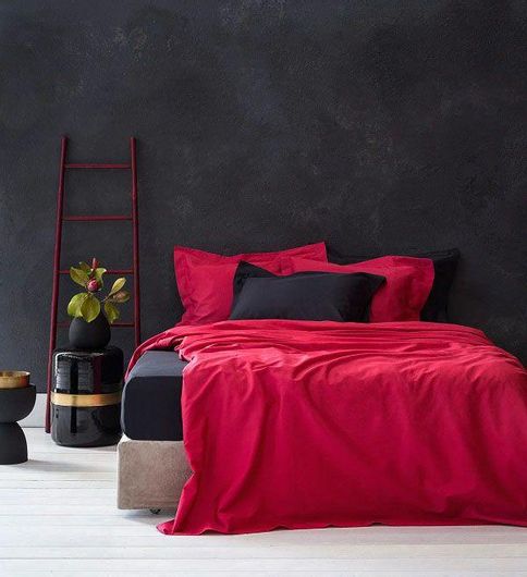Μαξιλαροθήκες Σετ Nima 29345 Βαμβακοσατέν Oxford Μονόχρωμες 70x50cm Κόκκινο