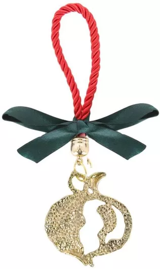 Γούρι Ρόδι Κρεμαστό με Κορδόνι 17cm Κόκκινο