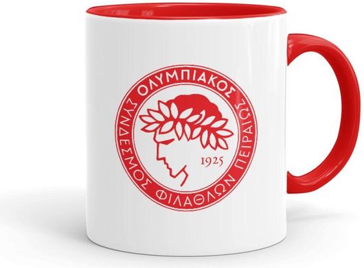 Κούπα Ολυμπιακός Κεραμικό 330ml Λευκό-Κόκκινο